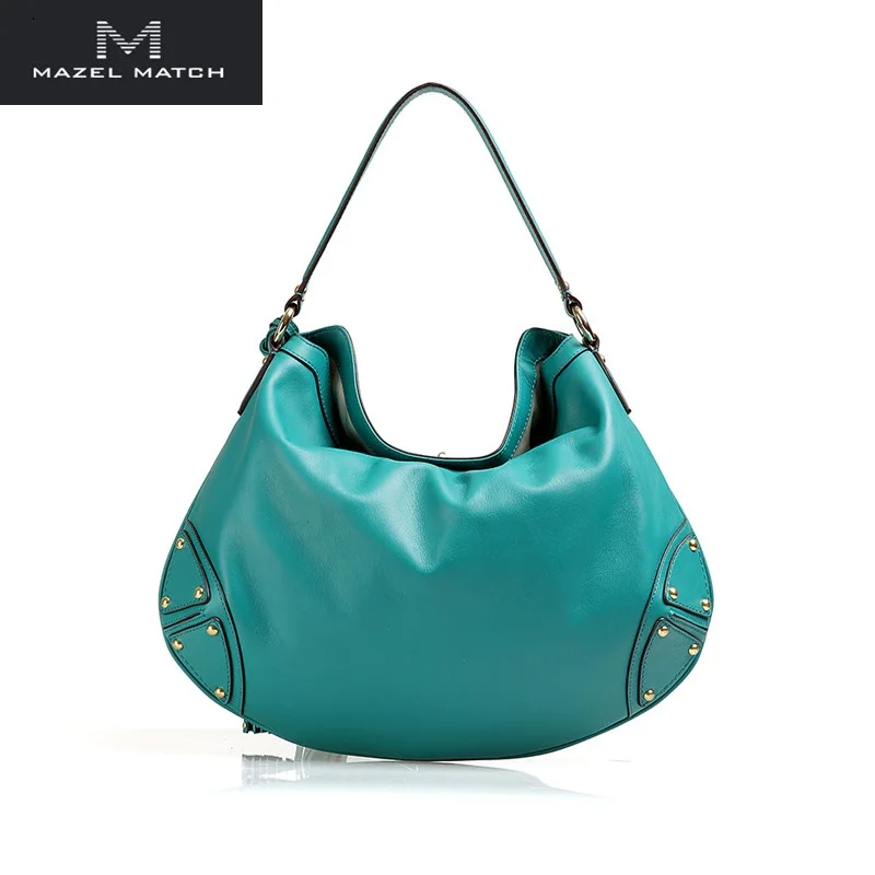 High-end Genuine Leather Lady Top-handle Handbag Authentic Cow Skin Dark Blue Women Large Hobos Purse Female Single Shoulder Bag