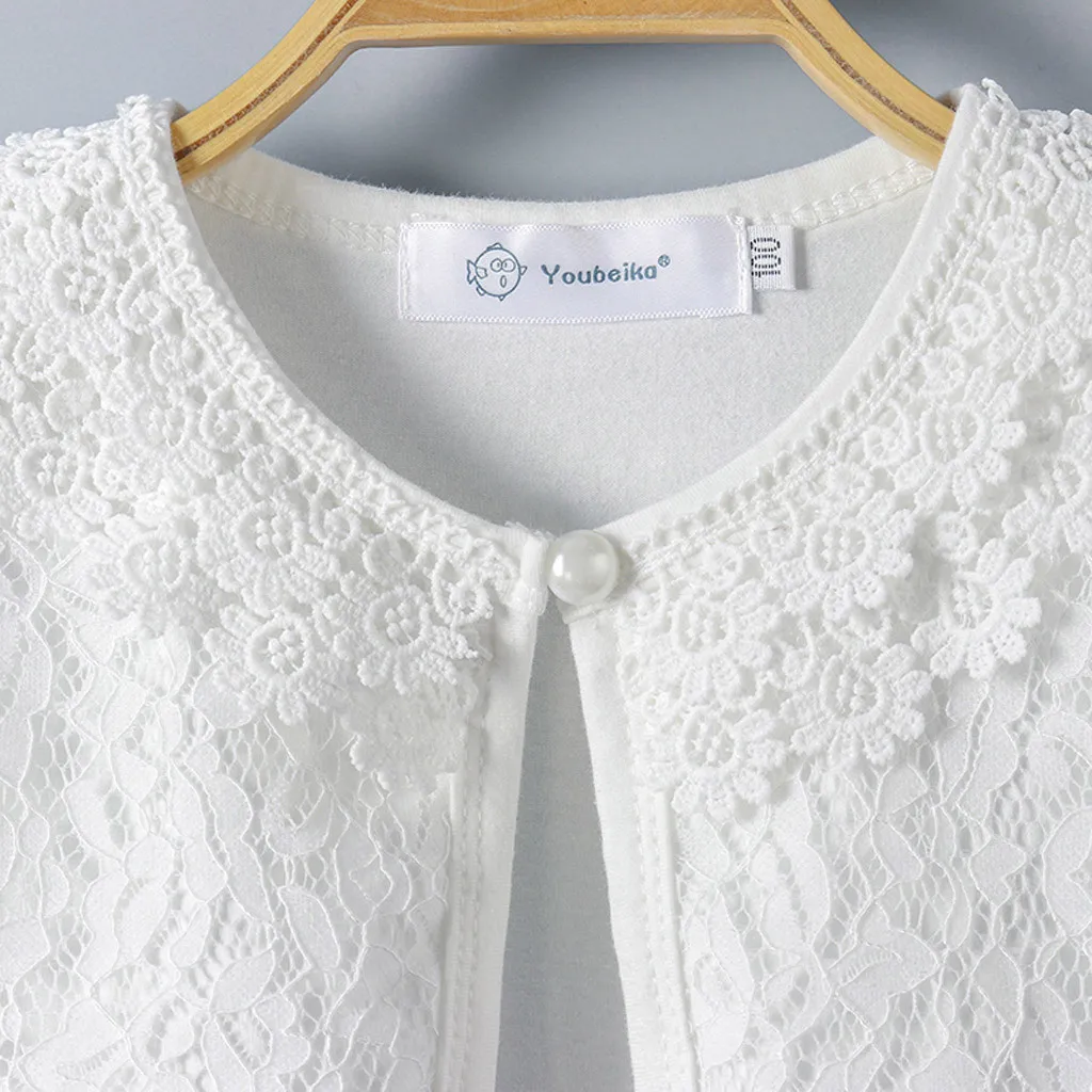 Одежда для маленьких девочек кружевной кардиган принцессы болеро новорожденных