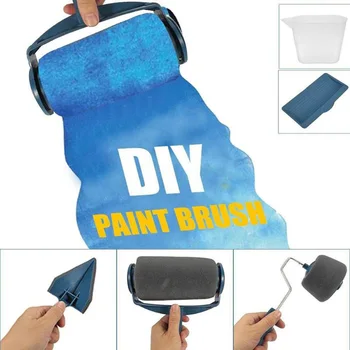 

5/8pcs Paint Runner Roller Brush Handle Tool Flocked Edger Office Room Wall Painting Home Tool Roller Paint Brush Set Dropship