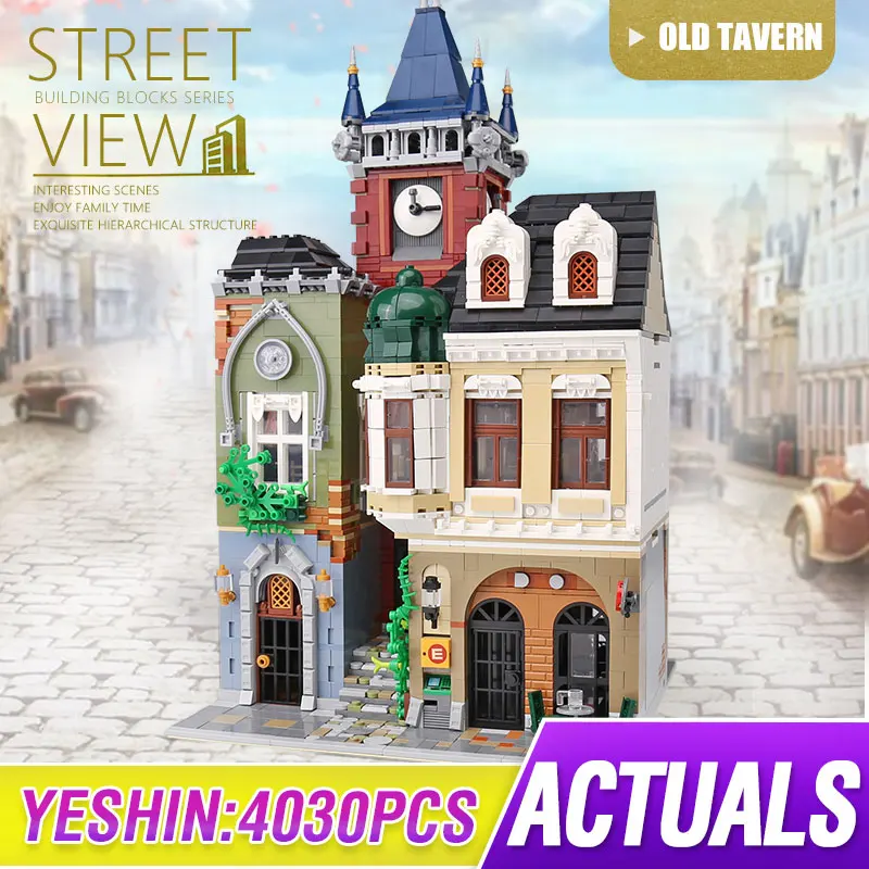 MOC 4030PCS City Creator Expert Modular Buildings The Brickstive Old Town Pub Model  Blocks Bricks Kids Toys Christmas Gift