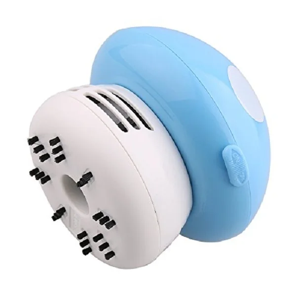 2x Blue Portable Cute Mini Mushroom Corner Table Dust Vacuum Cleaner Sweeper