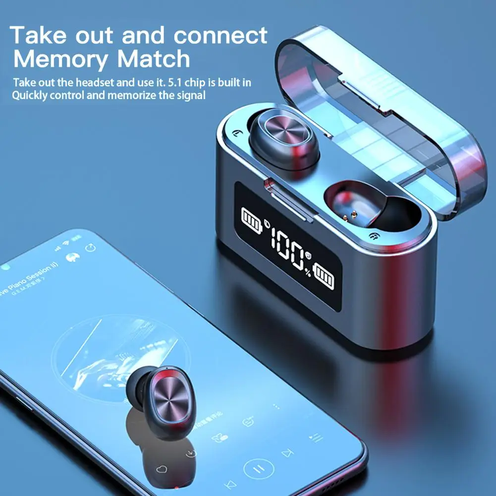 TWS Bluetooth 5 1 наушники беспроводные с наушниками зарядная коробка 9D стерео