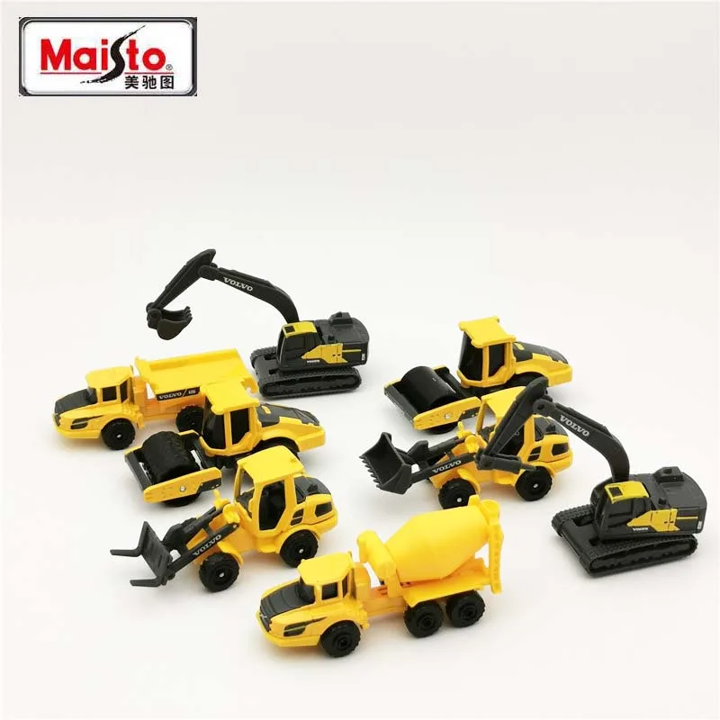 Maisto Diecast 1:64 Scale 3in Mini Metal VOLVO Construction Vehicles Model Car Dumper Excavator Toy Car For Kids Collection Gift