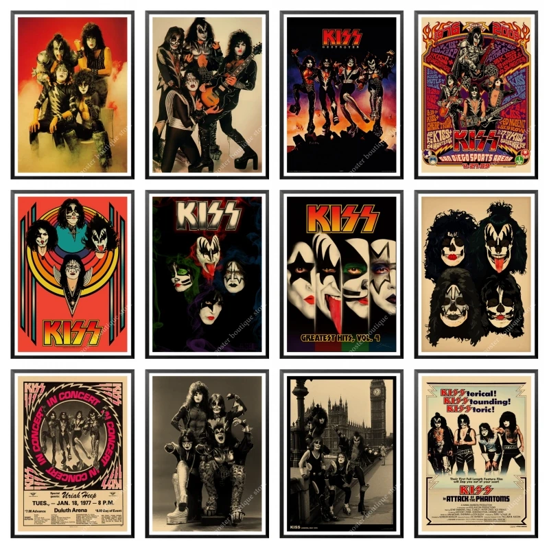 Тяжелый металл рок группы &quotKiss&quot крафт бумага Плакаты музыка команда звезда