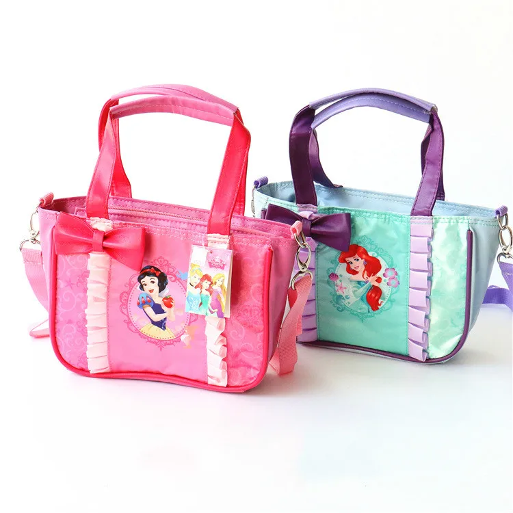 Disney Princess-Bolso pequeño de lona con dibujos animados para el almuerzo, bolso para tutora, bolso grande de hombro