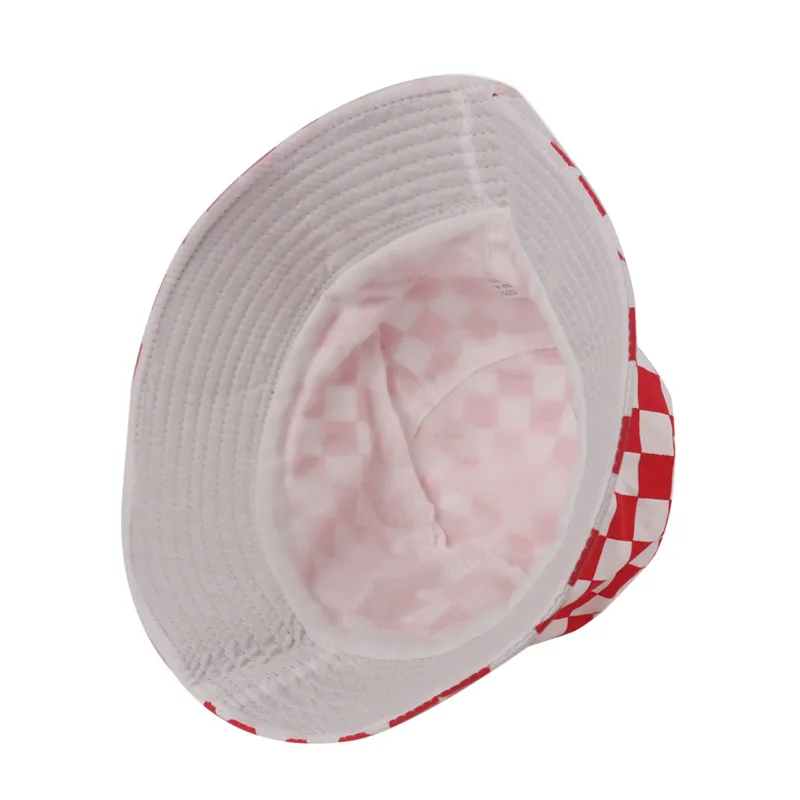 Bucket Hat Two-sided Harajuku Black White Check Fisherman Ladies Sun Hat Male Women Street Hip Hop Cap