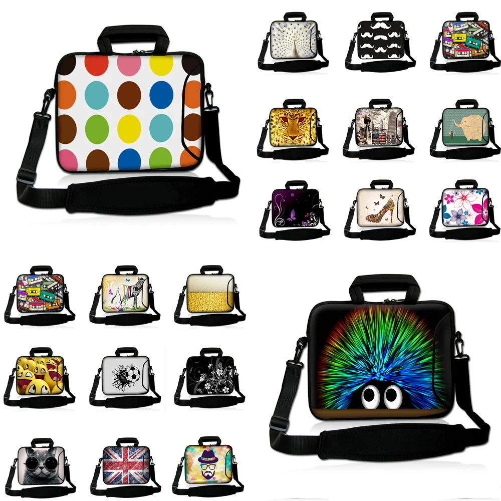

Colorful Print Neoprene 10 12 13 14 15 17.3 Inch Notebook Messenger Briefcase Computer Accessories 13.3 11.6" PC Laptop Handbag