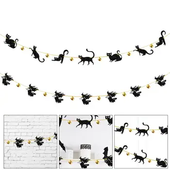 

2Pcs / 1 Set Funny Hanging Decors Interesting String Flags for Bar (Black)