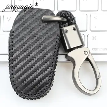 Cover astuccio portachiavi in pelle di carbonio a 3 pulsanti per Peugeot 508 301 2008 3008 4008 407 408 misura Citroen C5 C6 C4L CACTUS C3XR DS - Cover astuccio portachiavi in pelle di carbonio a 3 pulsanti per Peugeot 508 301 2008