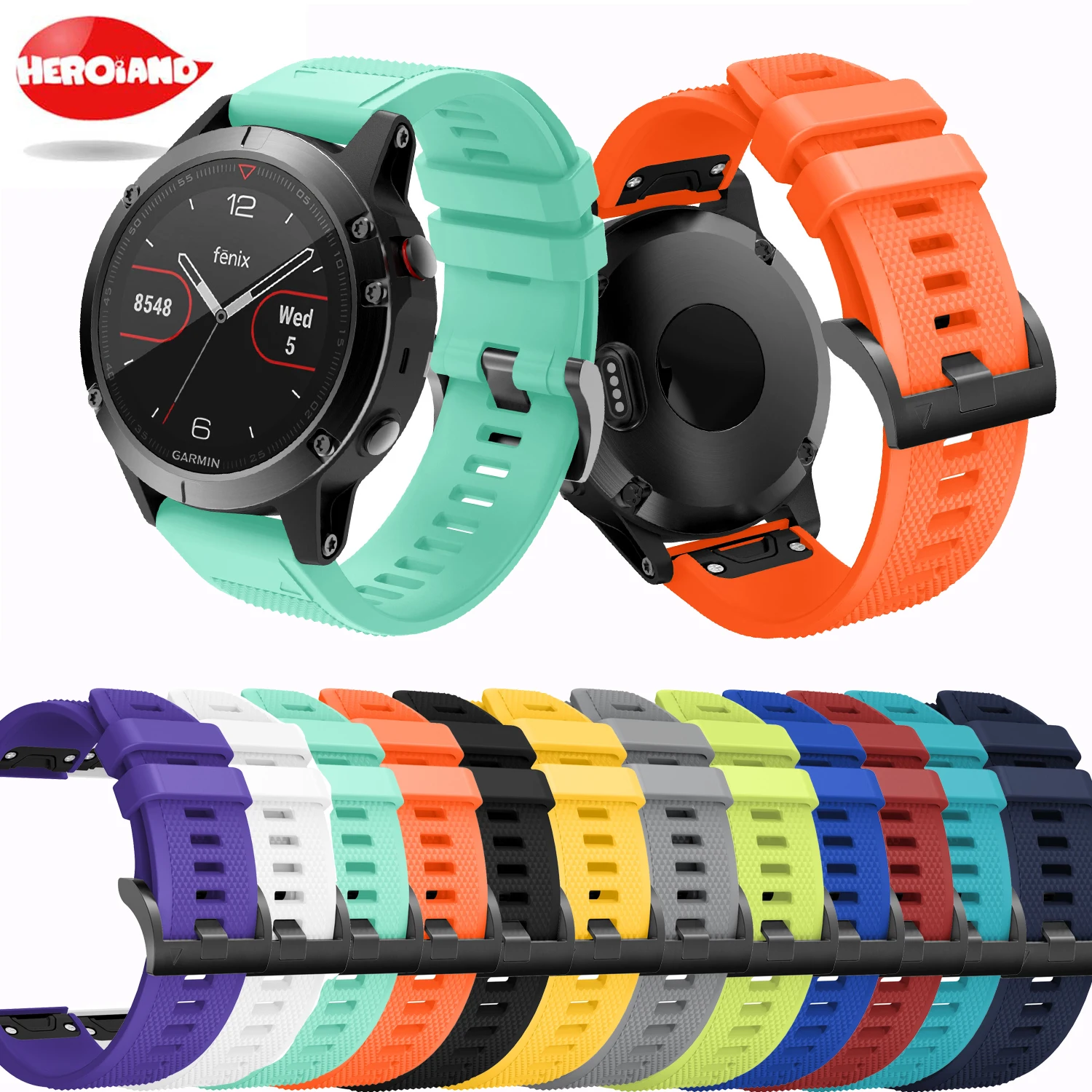 Ремешок для часов Garmin Fenix 5 силиконовый 22 мм | Электроника