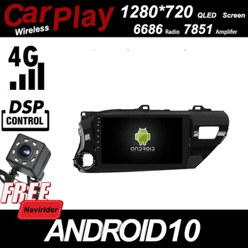 

Qled 1280*720 Screen Car Android 10 Player for Toyota hilux Revo 2016 Multimedia Carplay Bluetooth GPS Radio Head Unit