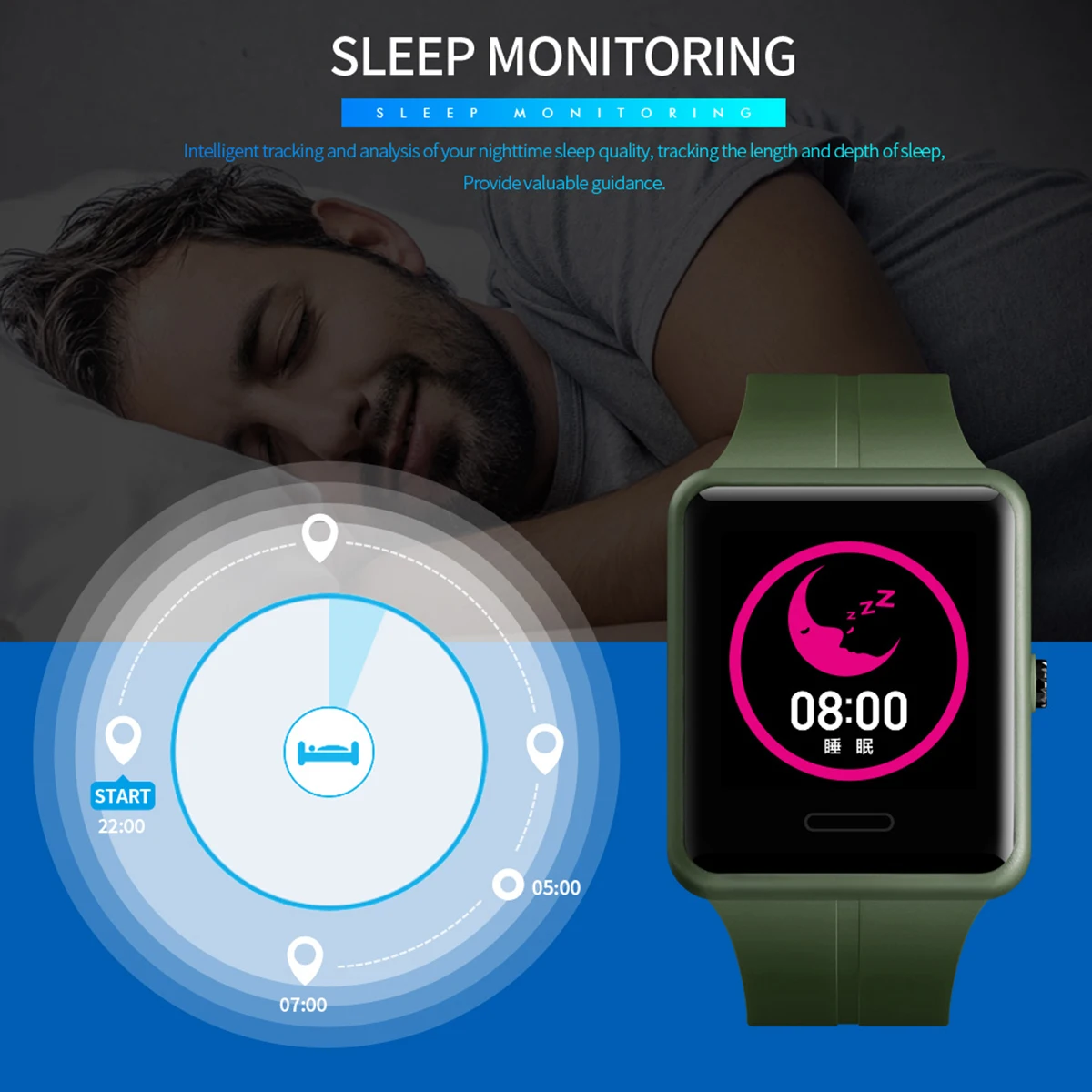 Водонепроницаемый Bluetooth Смарт-часы фитнес-трекер пульсометр монитор кровяного давления умный Браслет монитор сна спортивный браслет