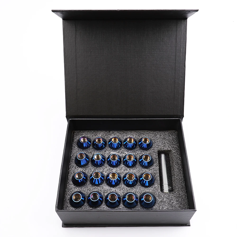 20 шт Bluing цвет M12* 1,5 гайки 7075-T6 Алюминиевый конический вкладыш колеса гайки аксессуары JDM