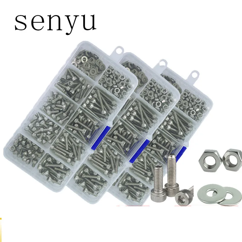 Набор винтов SENYU M2 M2.5 M3 с шестигранным углублением комплект из нержавеющей стали