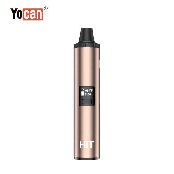 Original Yocan Hit With 1400mAh Battery Magnetic Mouthpiece OLED Display Ceramic Heating Coil Champagne Gold