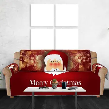 

Sofa Cover 1/2/3 Seaters Christmas Decor Santa Claus Sofa Cover Digital Printing Red Festival Home Decoration