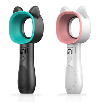 

USB Rechargeable Portable Bladeless Fan Handheld Mini Cooler No Leaf Handy Fan With 3 Fan Speed Level LED Indicator
