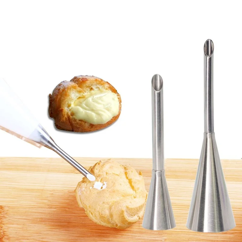 1/3 Pc Puff Cake Tip Pastry Icing Piping Tube Nozzle 3 Sizes Cream Butter Stainless Steel Nozzle