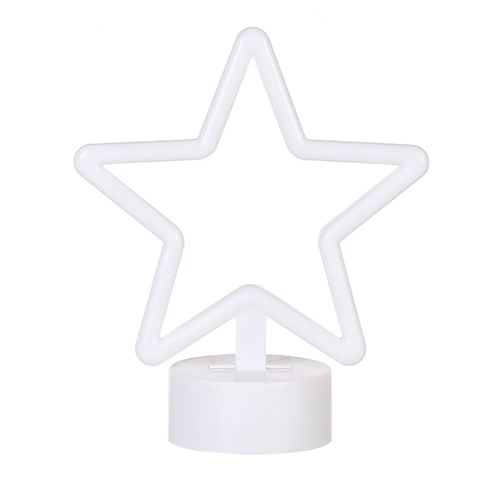 

Heart Bedroom With Pedestal Christmas Desk Night Light Party Gift Star Shape Led Wedding Decoration Neon Signs Battery Powered
