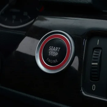 

Aluminum Engine Start Stop Button Cover Red Silver Ring Key Ignition For BMW E90 E92 E93 3 Series 320 325i 335i
