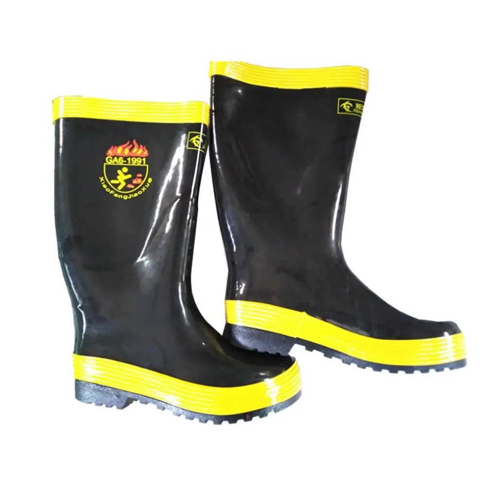 

DA-086 Anti-Slip High Temperature Resistant Rubber Fire Fighting Safety Boots Heat Proof Shoes High Temperature Work Boots