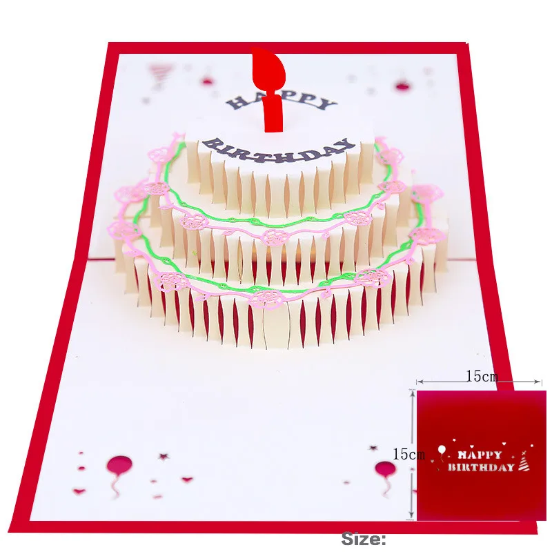 Birthday Cake4 Единорог Самолет торт 3D всплывающие Пригласительные открытки на день рождения приглашение на день рождения оригами ручной работы пустые Пригласительные открытки - Цвет: Birthday Cake4