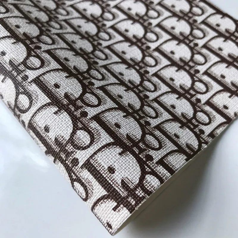 

Letter Printed PVC Leather Fabric Faux Leather Fabric Alphabet Printed Synthetic PVC Leather Fabric For DIY Sewing Purse Textile
