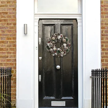 

1pc Christmas Garland Ornaments Rattan Ring Door Hanging (Assorted Color)