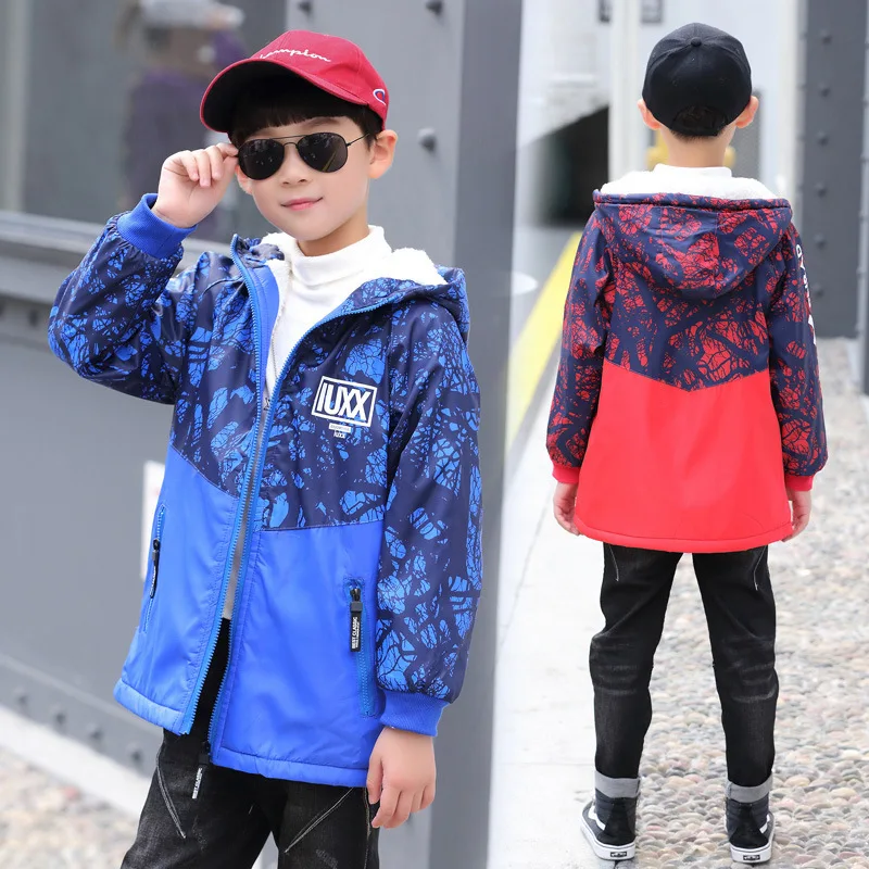 Новая детская осенне-зимняя верхняя одежда теплое бархатное пальто спортивная детская одежда водонепроницаемая ветровка утепленные куртки для мальчиков