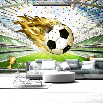 

Custom Self-Adhesive Waterproof Mural Wallpaper 3D Stereo Abstract Football Field Wall Painting Restaurant Cafe 3D Wall Stickers