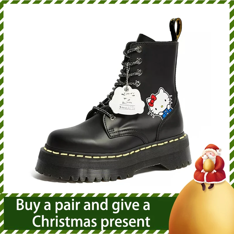 Женские высокие ботинки Martens X Cat Jadon из натуральной кожи на толстой подошве с