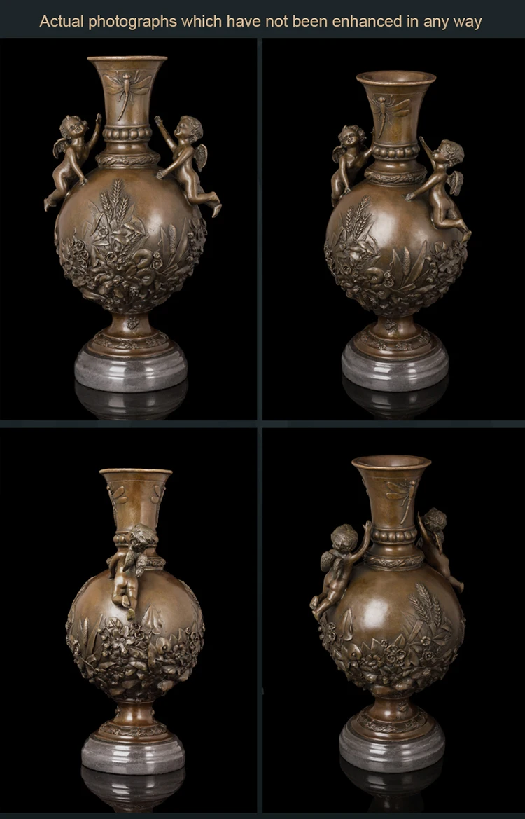 Bronze casting home decoration lady with vase statue sculpture for sale
