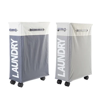 

Wheeled Collapsible Laundry Basket Clothes Hamper Sorter Trash Can Storage Box Foldable Dirty Clothes Children'S Toy Storage Bas