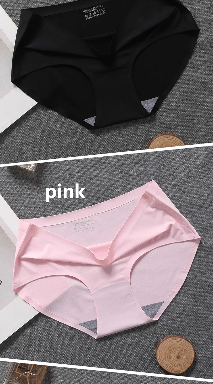 high waisted thong underwear 3Pcs  Women's Underwear Seamless Ice Silk Panties For Women Solid Skin lingerie Female Underwear Lady Briefs Knickers Underpant cotton underwear for women