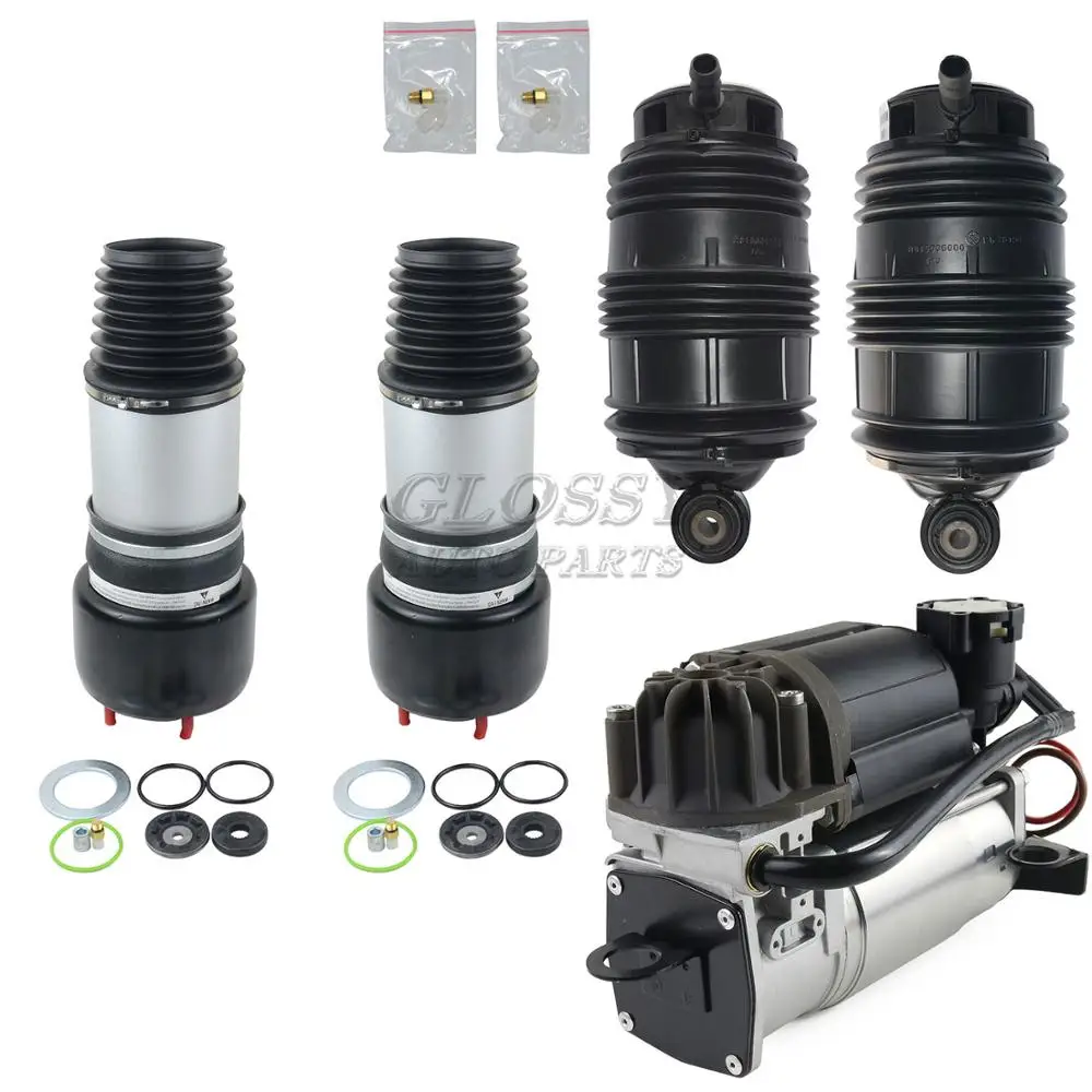 Ap02 5pcs Front & Rear Air Springs Compressor For Mercedes W211 S211