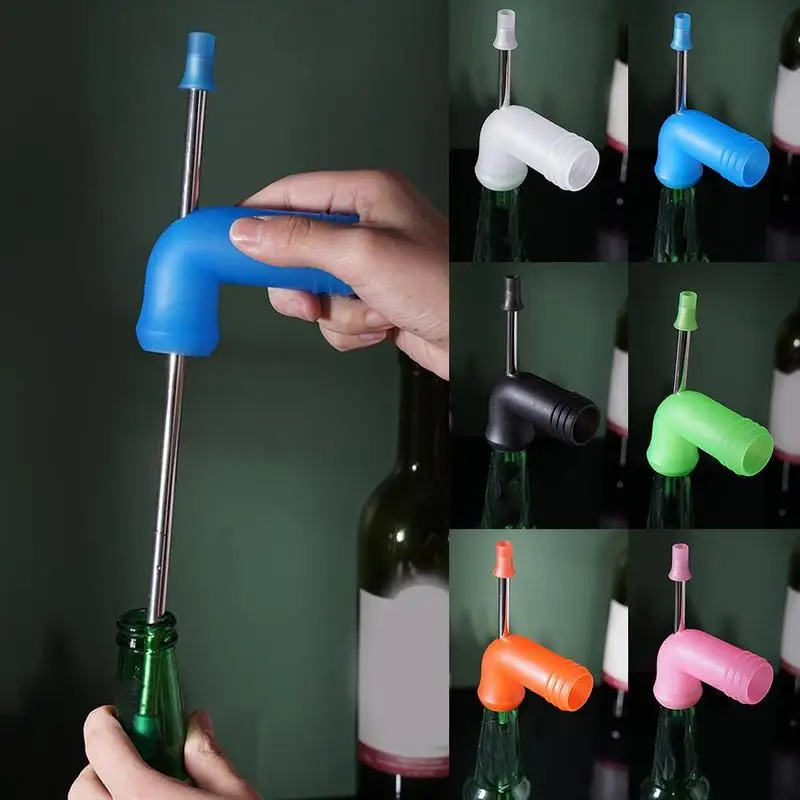 1pc Beer Snorkel Straw Beer Bong Funnel Slammer Double Snorkel Drinking