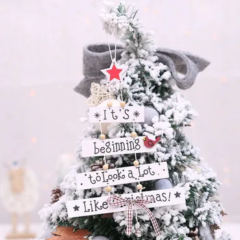 

Christmas Ornaments Wooden Sign Christmas Decorations Tree Ornament Patterned Hand Made Craft Hanging Accessories Supplies
