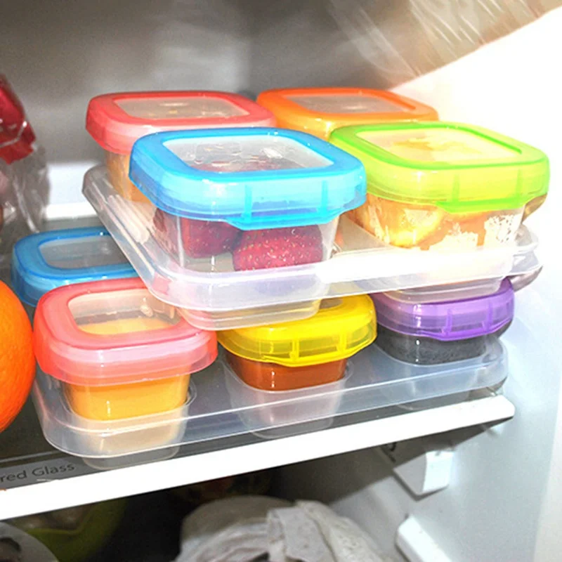 

4/6PCS Portable Baby Food Storage Container Toddler Kids Formula Milk Container Food Supplement Lunch Snack Tableware Set