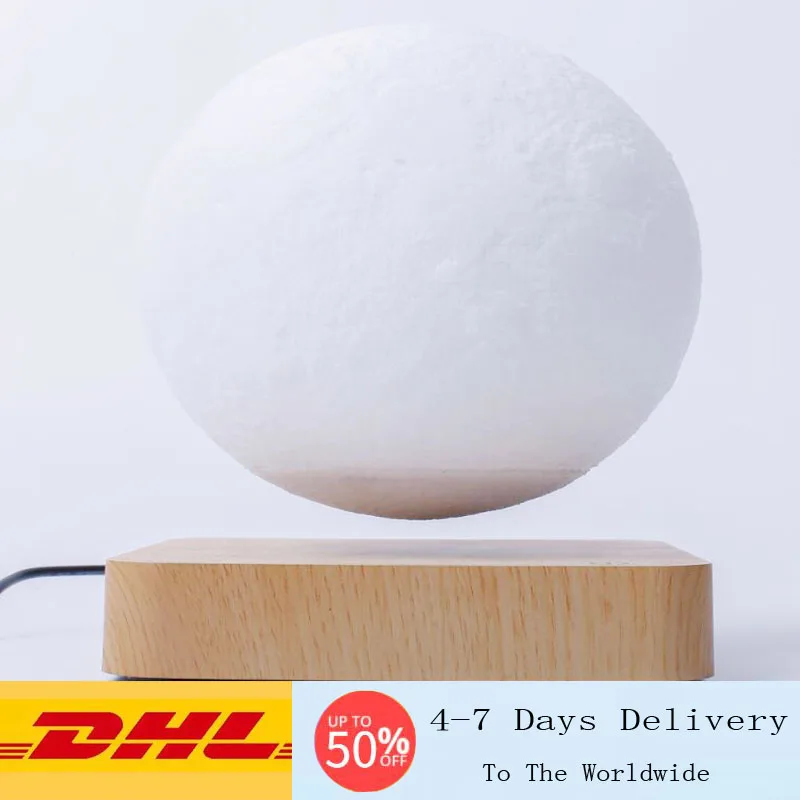 3D Magnetic Levitation Moon Lamp Creative LED Night Light Rotating Floating Lamp ForHome Decoration Holiday DIY Fashion Gift