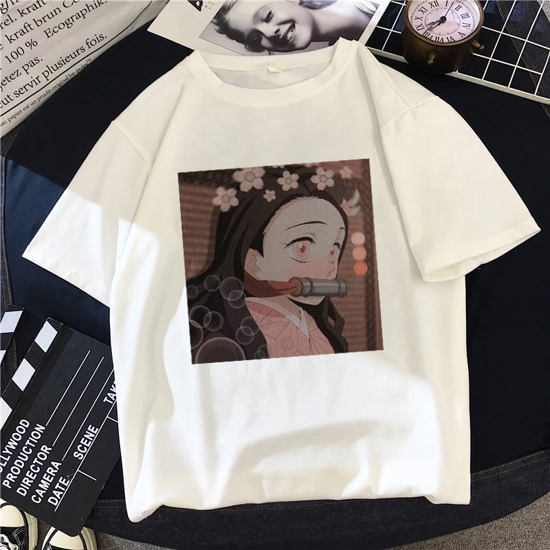 Женские топы с рисунком из мультфильма рассекающий демонов японские футболки