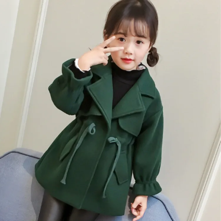 

Kids' Overcoat Winter 2019 Autumn New Style Korean-style Woolen Overcoat Mid-length KID'S Jacket