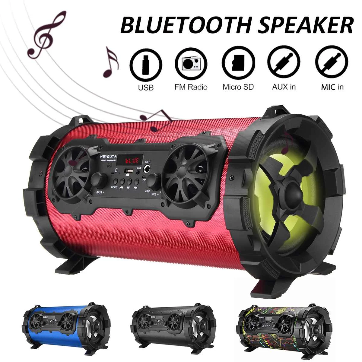 15 Вт bluetooth V4.1 динамик беспроводной громкий динамик звуковая система AUX/USB/TF карта fm-радио наружный портативный динамик музыкальный плеер