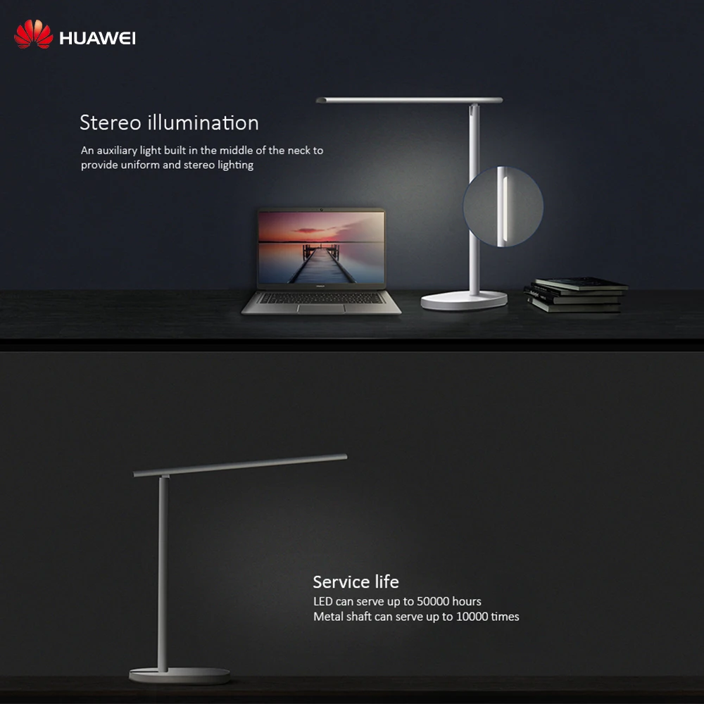 HUAWEI ZHIXUAN экологический продукт, яркий светодиодный Настольный светильник с затемнением, светильник для чтения, поддержка HUAWEI HiLink, настольная лампа для умного дома