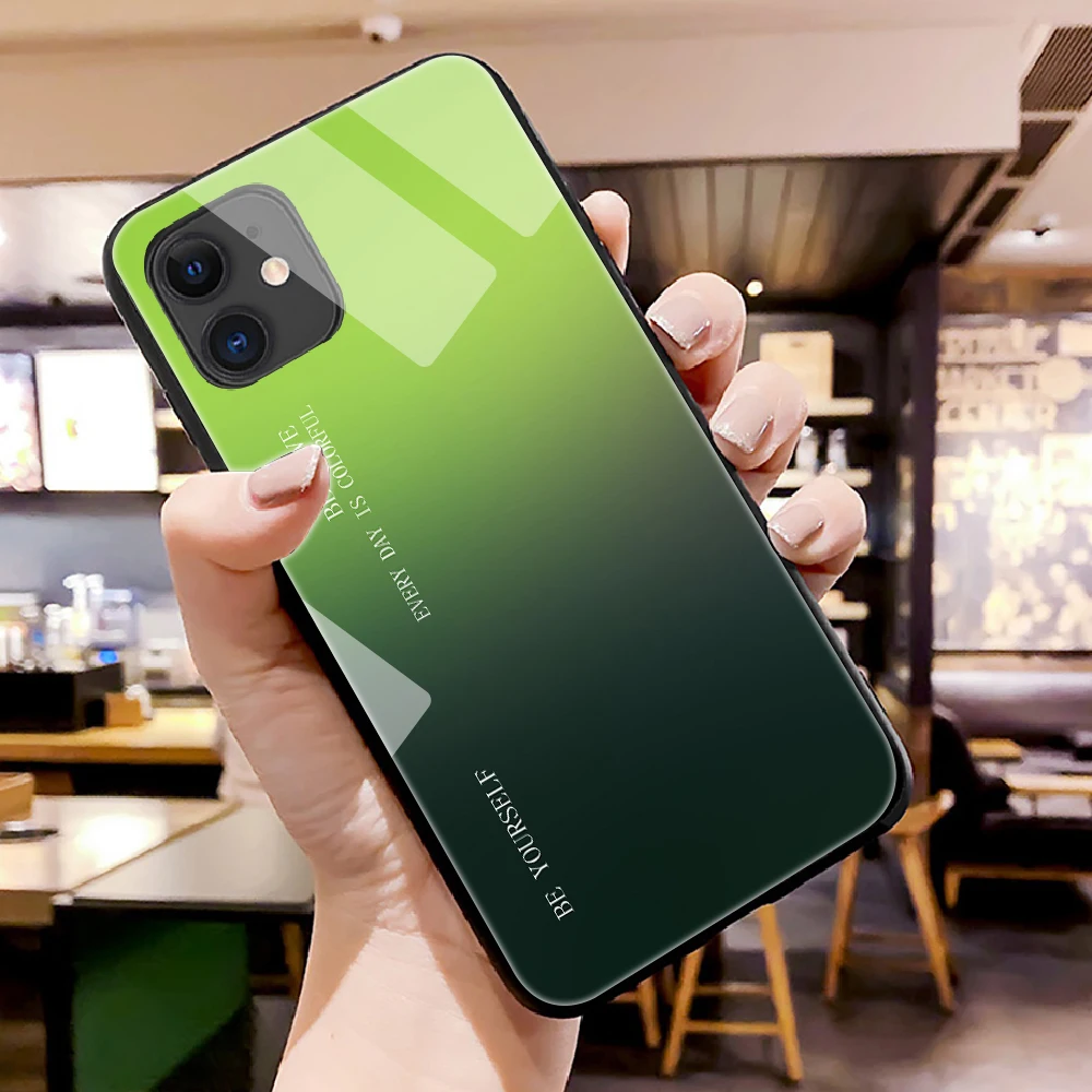 Градиентный стеклянный чехол для телефона для iPhone 11 Pro Max X XSMax XR 6 7 8Plus 5 6s DIY для sumsung galaxy Note 8 9 10 Plus S8 9 S10E чехол