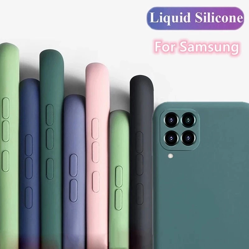 For Samsung Galaxy A12 Case Cover for Samsung Galaxy A22s 5G A03s A22 A32 4G A52 M12 M22 M32 M52 Phone Shell Liquid Silicon Case silicone cover with s pen