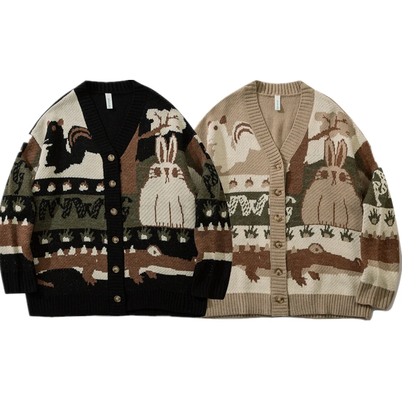 Fleece Cardigan Knitted Cardigan Vintage Cardigan Oversized Sweater Men