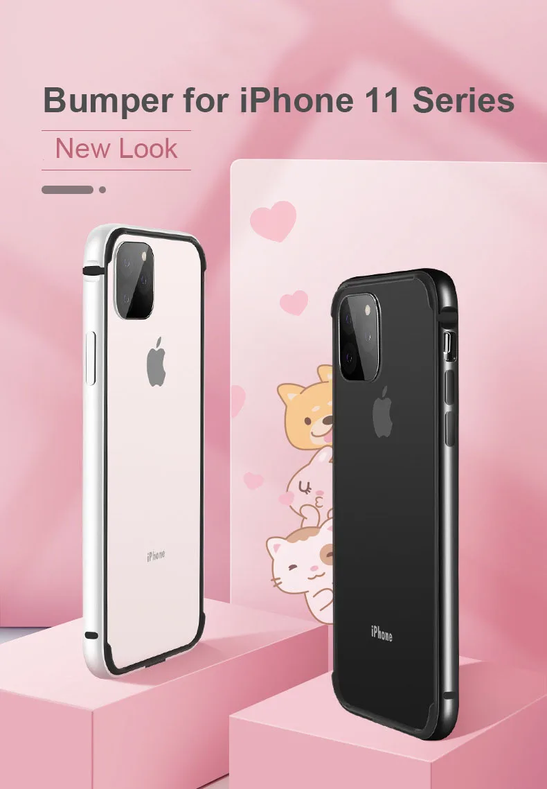 Алюминиевый металлический бампер для Apple iPhone 11 для iPhone 11 Pro MAX и 11 Pro Чехол простая Рамка металлический защитный ковер Capinha