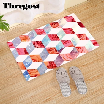 

Thregost Geometric Print Shoes Off Doormat Home Welcome Rug Europe Floor Mat 40x60cm Suede Washable Rugs for Kitchen Bathroom