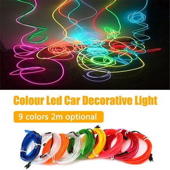 

2m Atmosphere Light Neon LED Car Interior Lighting Strips LED Strip Garland EL Wire Rope Vehicle Decoration Lamp Flexible Tube