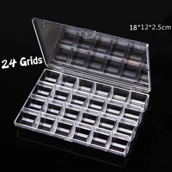 

24 Slots Empty Acrylic Nail Art Tools Storage Box Manicure Jewelry Beads Display Storage Case Earring Organizer Holder